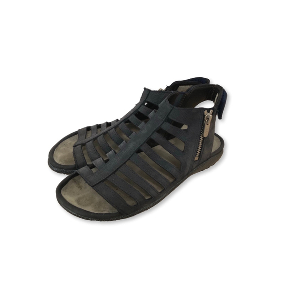 NAOT Shoes - NAOT Pitau Navy Blue Leather Gladiator Sandals Size 7.5
